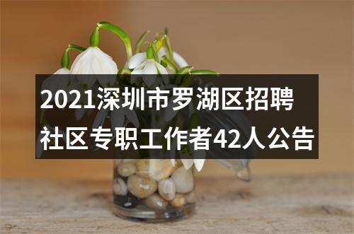 2021深圳市罗湖区招聘社区专职工作者42人公告 图片