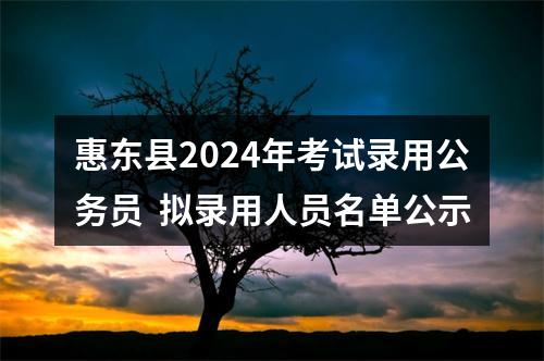 惠东县2024年考试录用公务员  拟录用人员名单公示 图片